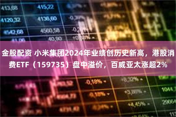 金股配资 小米集团2024年业绩创历史新高，港股消费ETF（159735）盘中溢价，百威亚太涨超2%