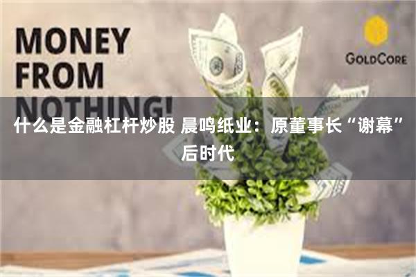什么是金融杠杆炒股 晨鸣纸业：原董事长“谢幕”后时代