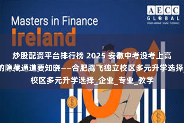 炒股配资平台排行榜 2025 安徽中考没考上高中？这些读高中的隐藏通道要知晓——合肥腾飞独立校区多元升学选择_企业_专业_教学