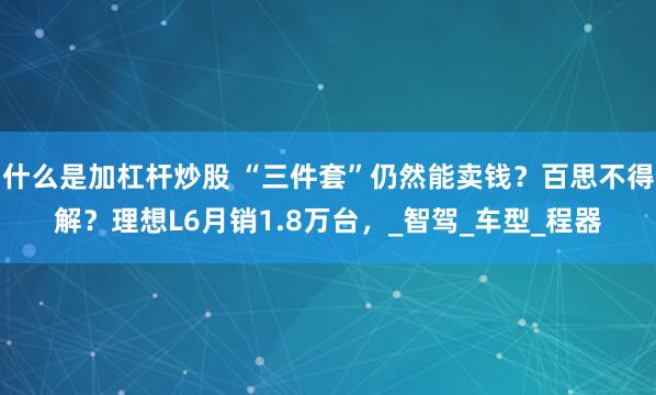 什么是加杠杆炒股 “三件套”仍然能卖钱？百思不得解？理想L6月销1.8万台，_智驾_车型_程器